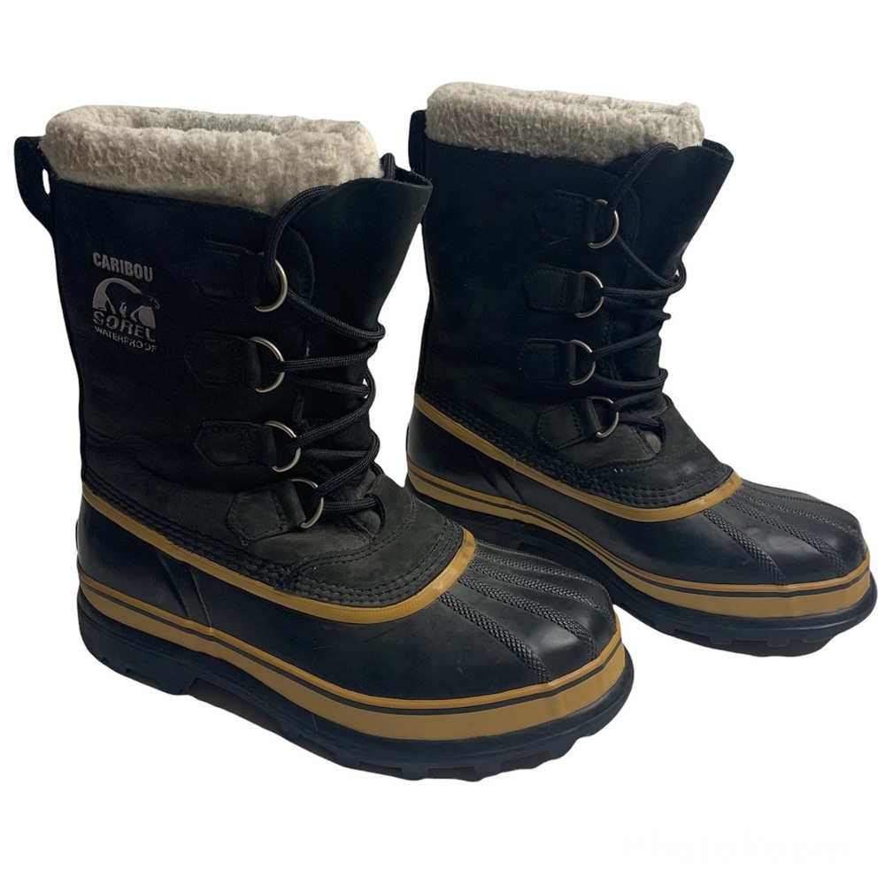 Sorel Caribou Waterproof Winter Boots Rubber and Leather Size 8